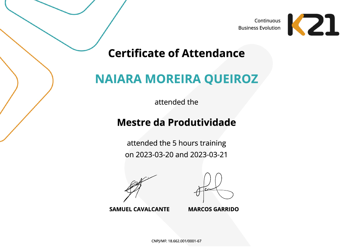 Certificado K21
